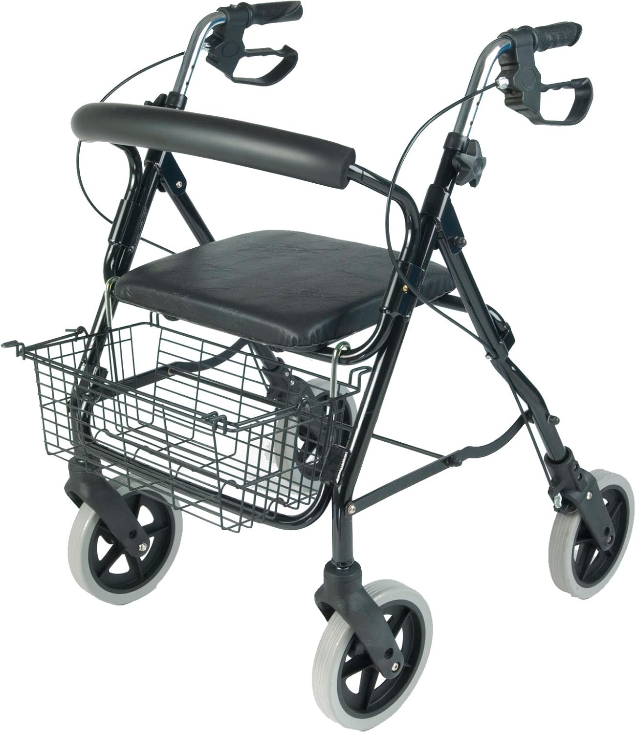 NRS Healthcare NRS MobilityCare Aluminium Four Wheeled Rollator M39634 Walking Aid - Seat & Shopping Basket (Eligible for VAT relief in the UK)