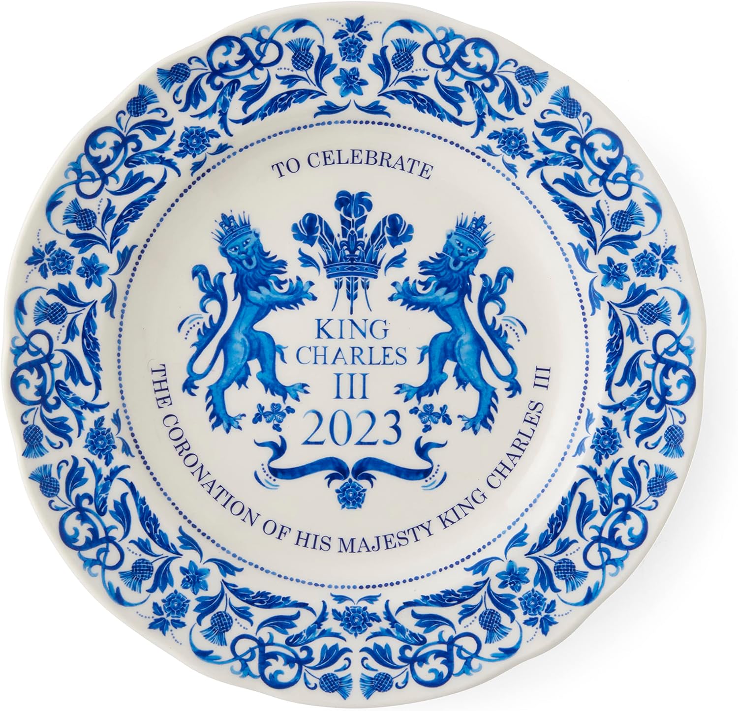 Portmeirion Home & Gifts Blue & White Plate, 23cm