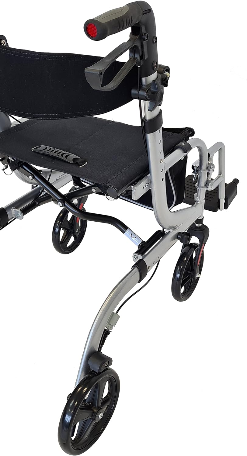 ABC home Lightweight Folding Aluminium Wheelchair Walking Frame with Bag
