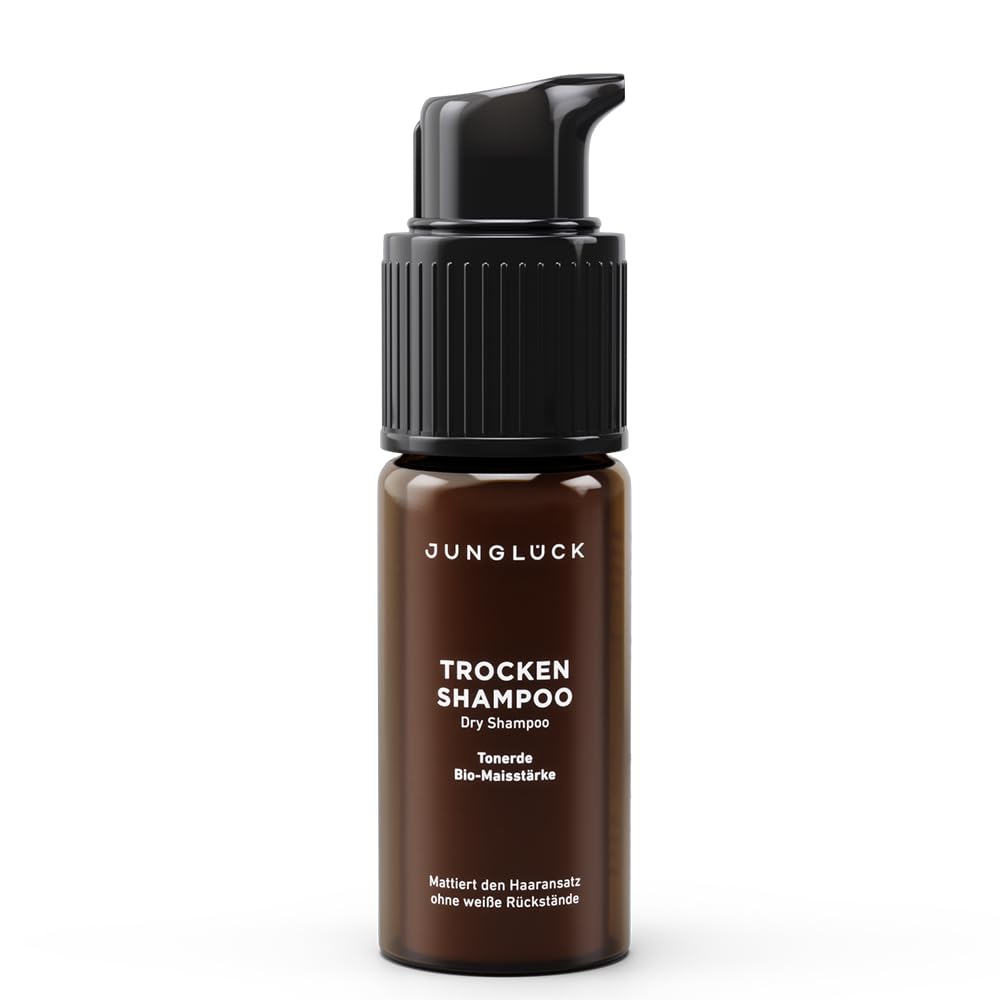 JUNGLÜCK Dry Shampoo for Dark Hair - Vegan | Dry Shampoo Gives Noticeably More Grip and Volume without White Residue | Aerosol Free Mattifying Dry Shampoo for Instant Freshness