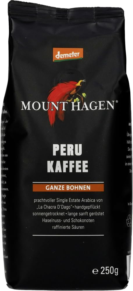 Mount Hagen Demeter Peru Roasted Coffee Whole Bean 2 x 250 g