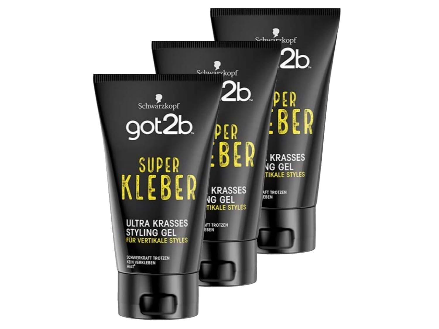 Schwarzkopf got2b Super Glue Indestructible Styling Gel, Pack of 3, 3 x 150 ml