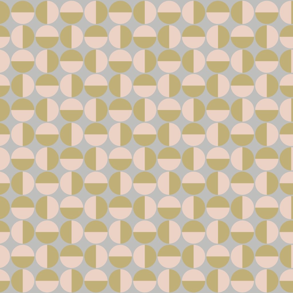 BorasTapeter Arne Jacobsen 1775 Geometrical Kreismotiv Nude And Gold Over Non-Woven Wall