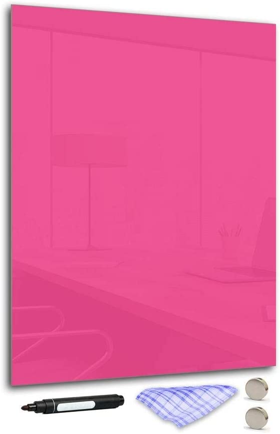 DekoGlas Decorative Glass Magnetic Board 90 X 70 Cm Various Colours With Pen, Cloth 