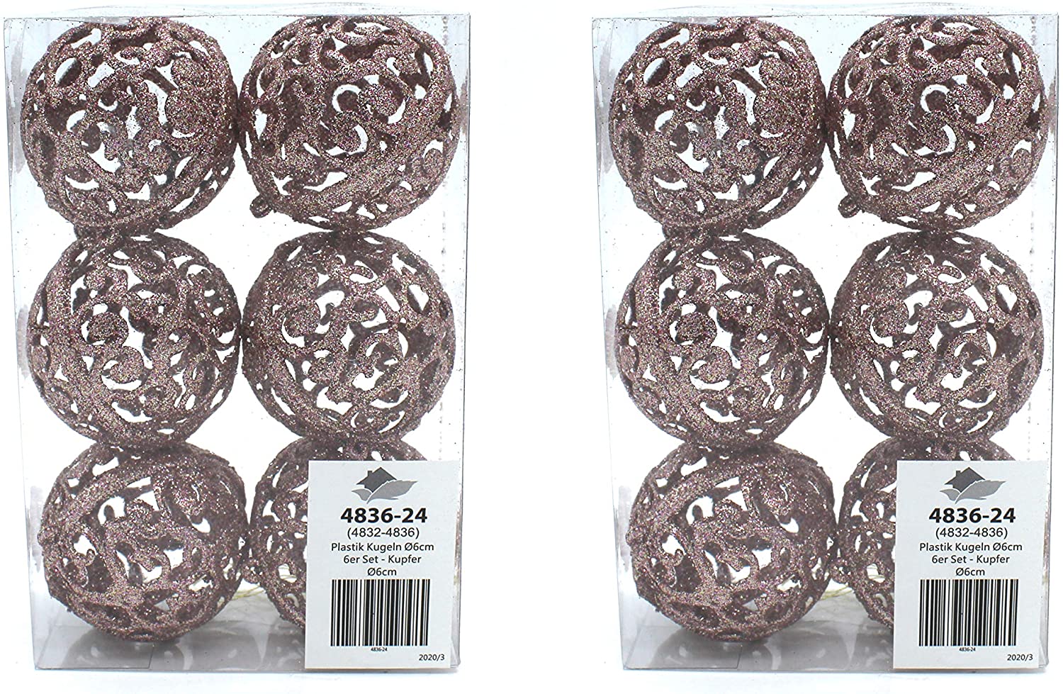 Daro Deko Christmas Glitter Bauble, 6 cm