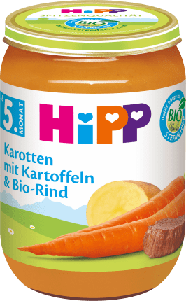 HiPP Menu Carrots with potatoes and organic beef from the 5th month, 190 g