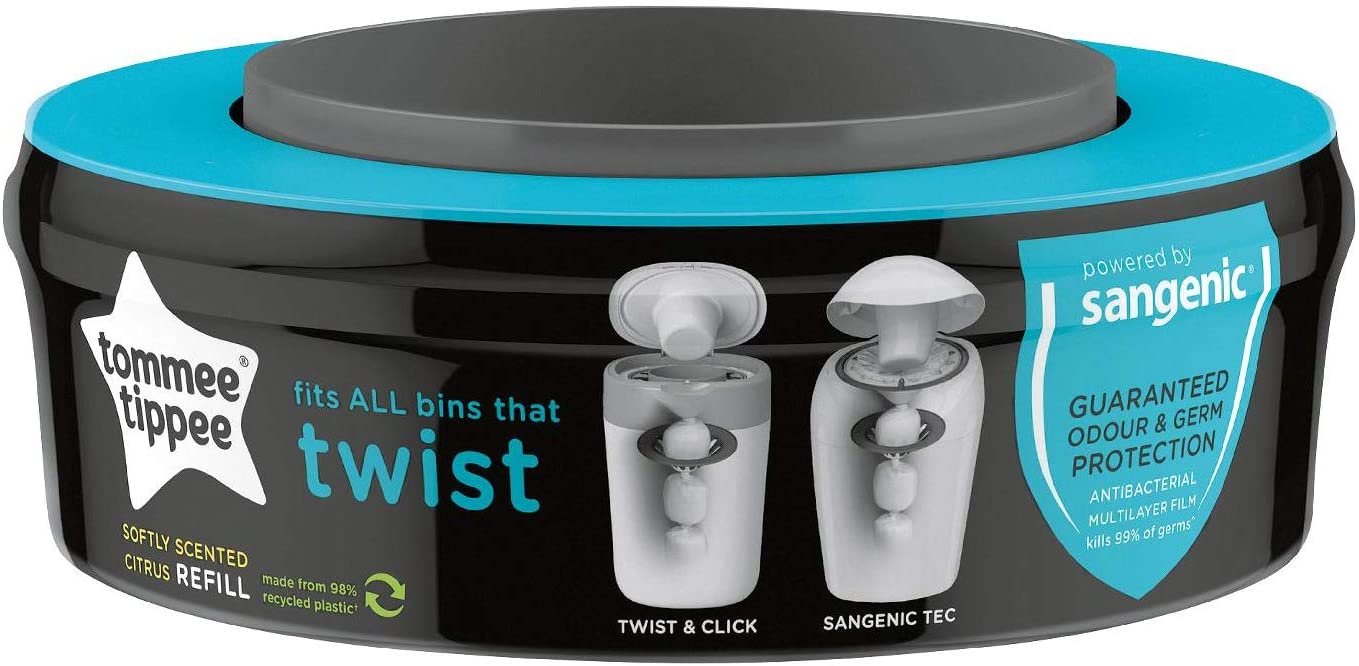 Tommee Tippee Twist & Click Refill Cassette + Sangenic Tec Nappy Bin Set of 1