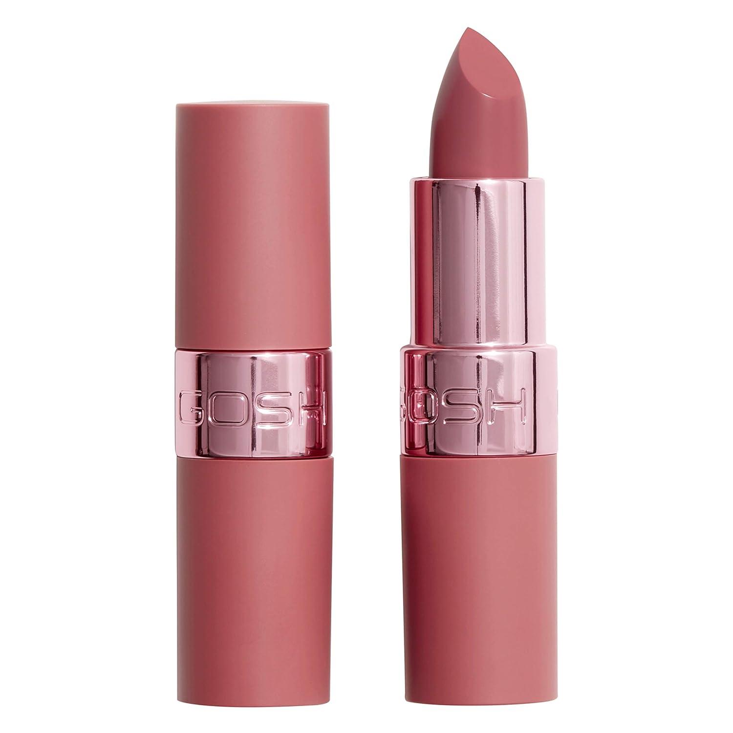 Gosh Luxury Rose Lipstick with Light Shimmer, Intense Pink Tones for a Radiant Result, Moisturises Soft Lips, Long-Lasting, Fragrance Free 002 Romance