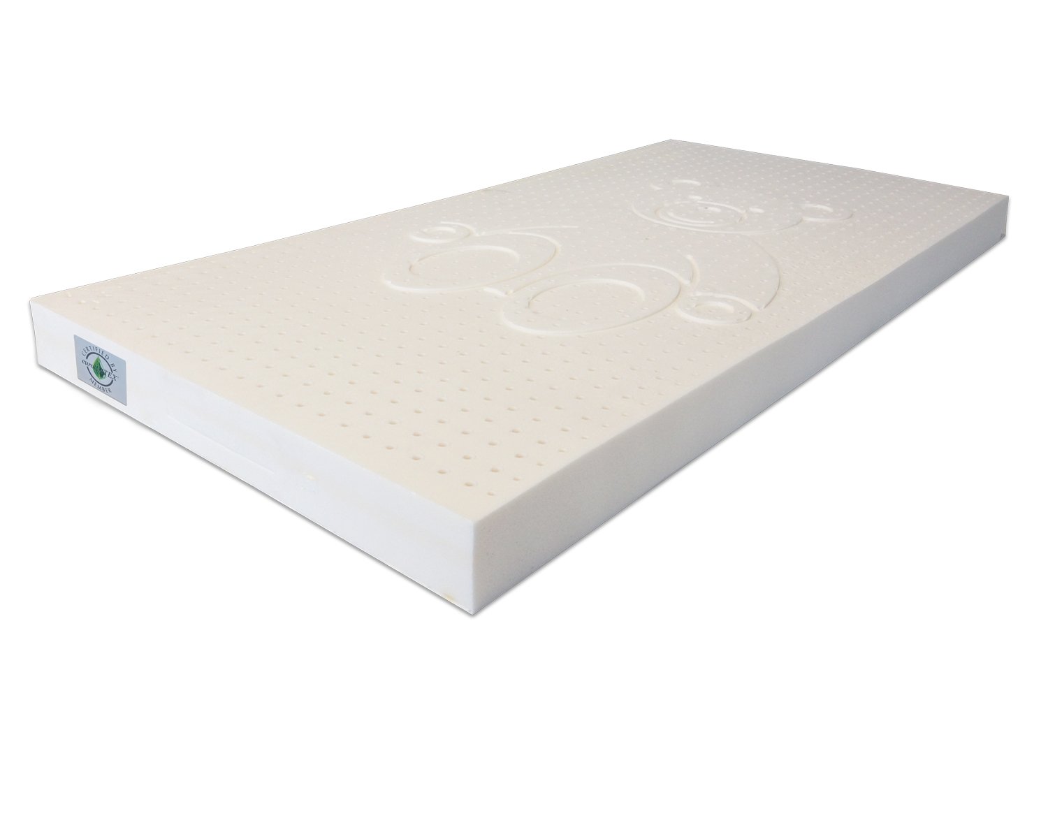 Marcapiuma Marc Apiuma Cot Mattress 60x125 Height 12 cm 100% Latex Removable Aloe Vera Cover Against Dust Mite, Machine Washable at 60 °C Anti-Allergenic and Breathable. 100% made in Italy
