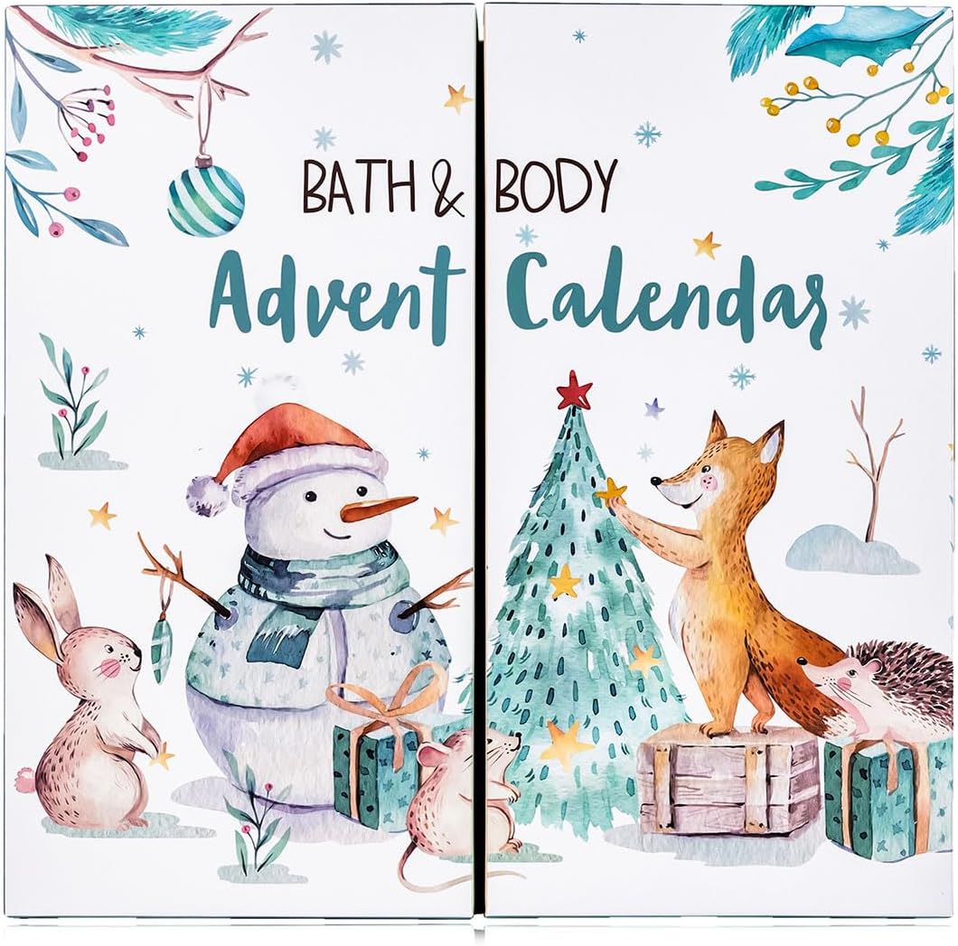 Accentra Care Advent Calendar 2023 for Girls with 24 Care Products - Beauty Advent Calendar with Body Lotion, Bath Bombs, Shower Gel, Shampoo, Lip Balm, Hand Cream and Much More - Christmas Calendar