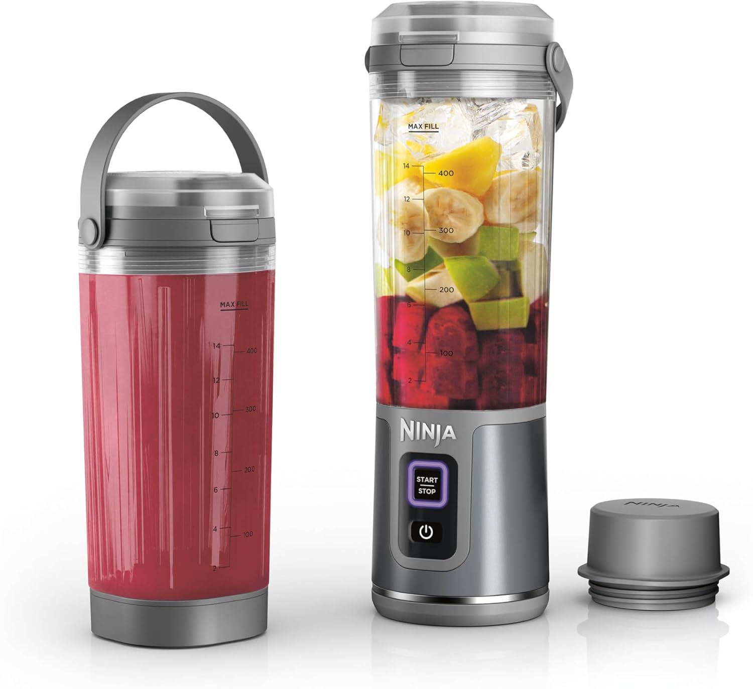 Ninja Blast CL155AGY Portable Blender & Accessories, Wireless, 530ml Jar, Personal Blender for Shakes & Smoothies, Leak-proof Lid & Spout, USB-C Cable, Dishwasher Safe Parts