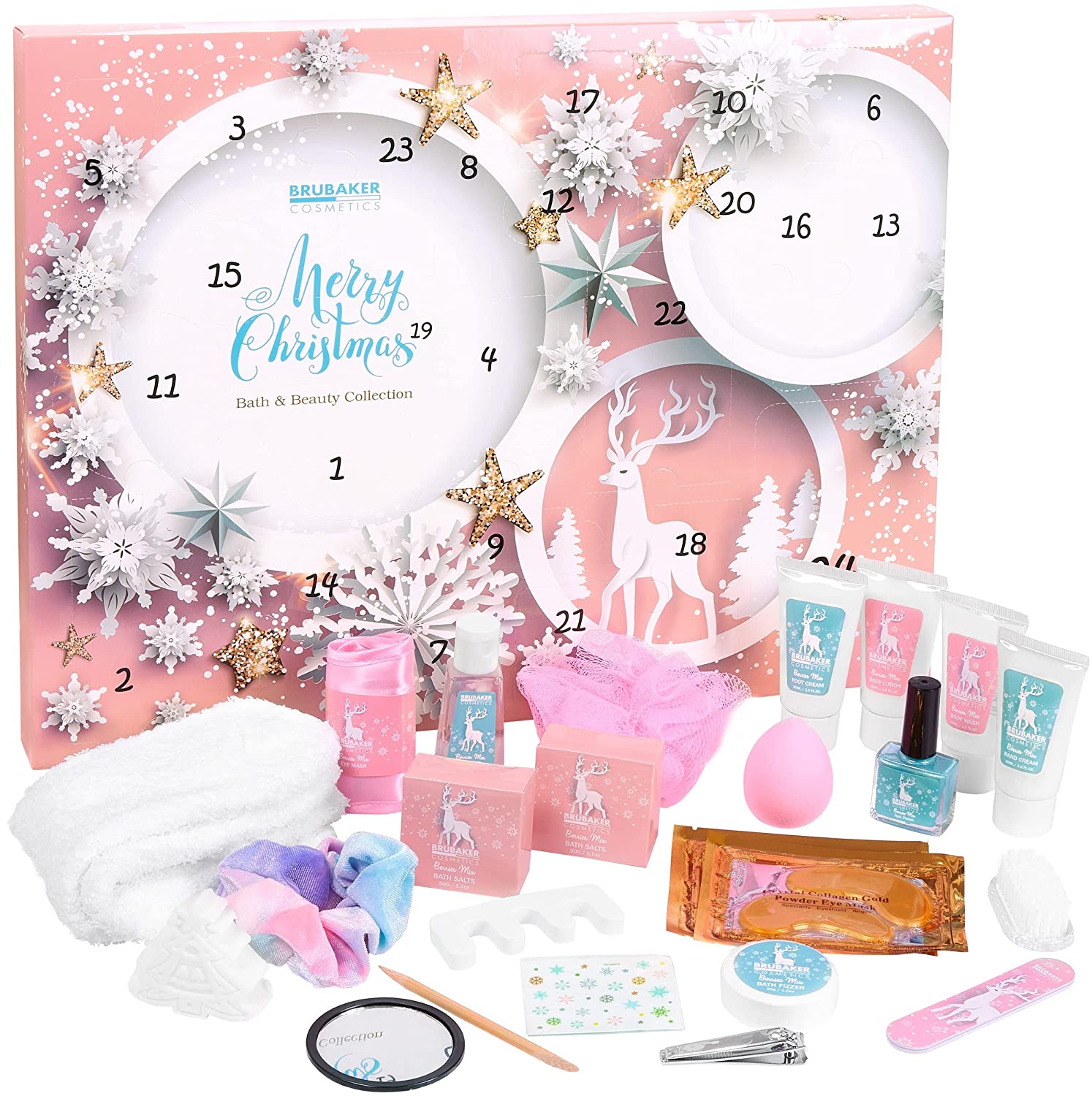 BRUBAKER Cosmetics Beauty Advent Calendar 2021 - XXL Wellness Christmas Cal, ‎rosa