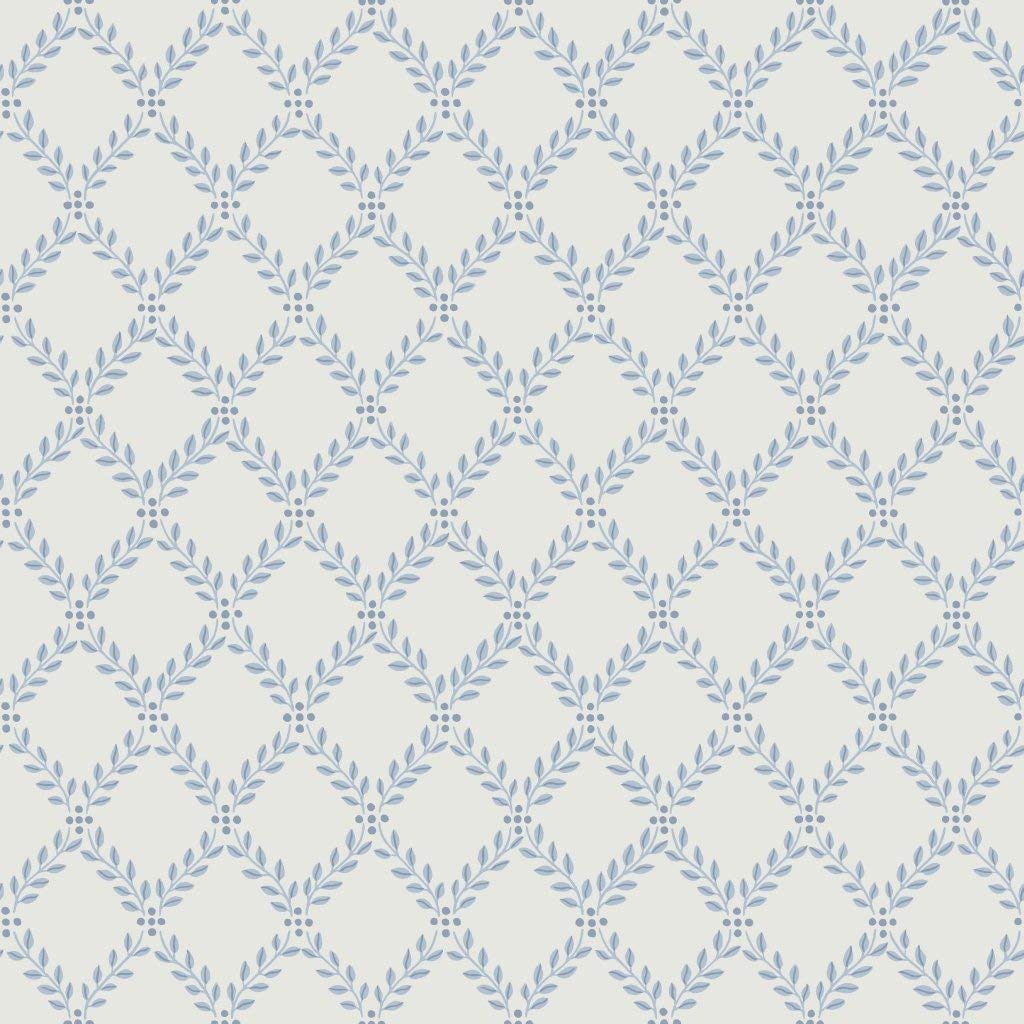 BorasTapeter Falsterbo Biedermeier Diamond Foliage Ii 4010 Non-Woven Wallpaper, Matte Wh