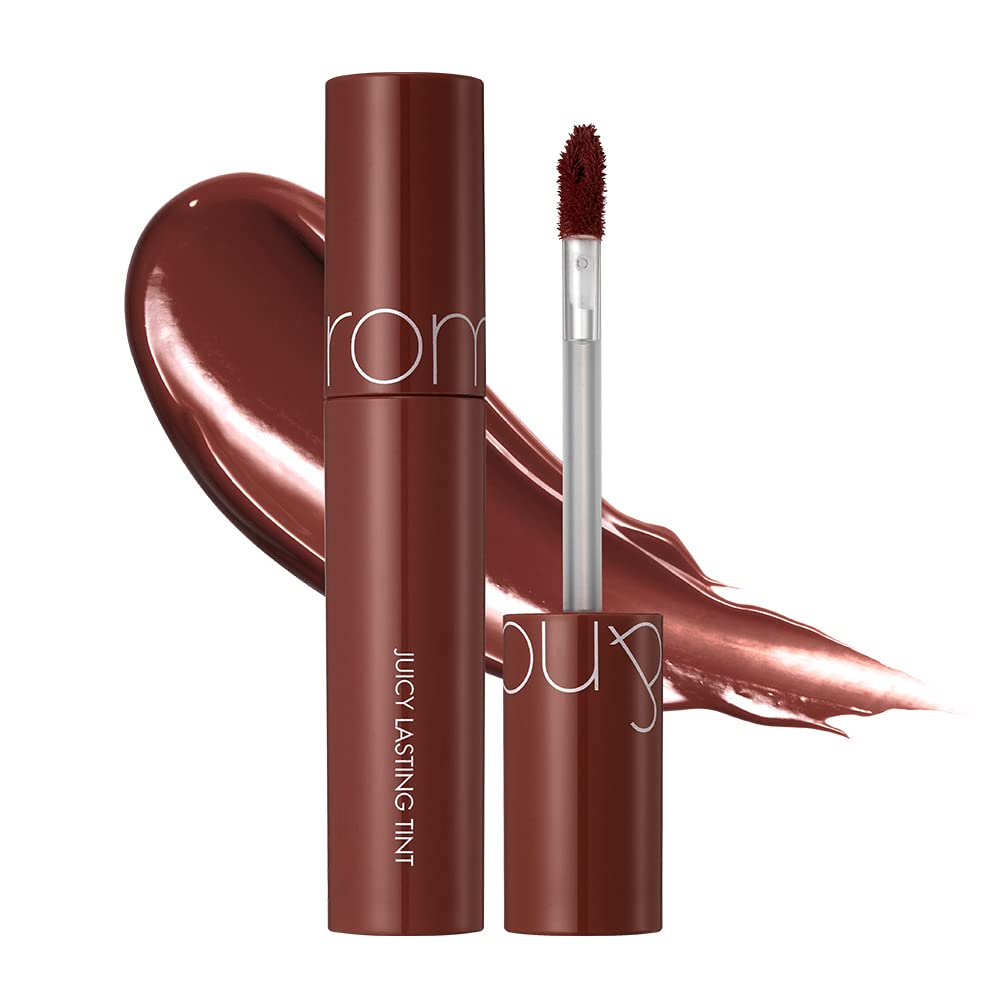 rom&nd Juicy Lasting Tint 20 Dark Coconut Glossy Lip Stain, Lightweight, Long-Lasting Lipstick, Shiny Shine, MLBB, Lifting Gloss, K Beauty, 5.5 g, 0.20 oz