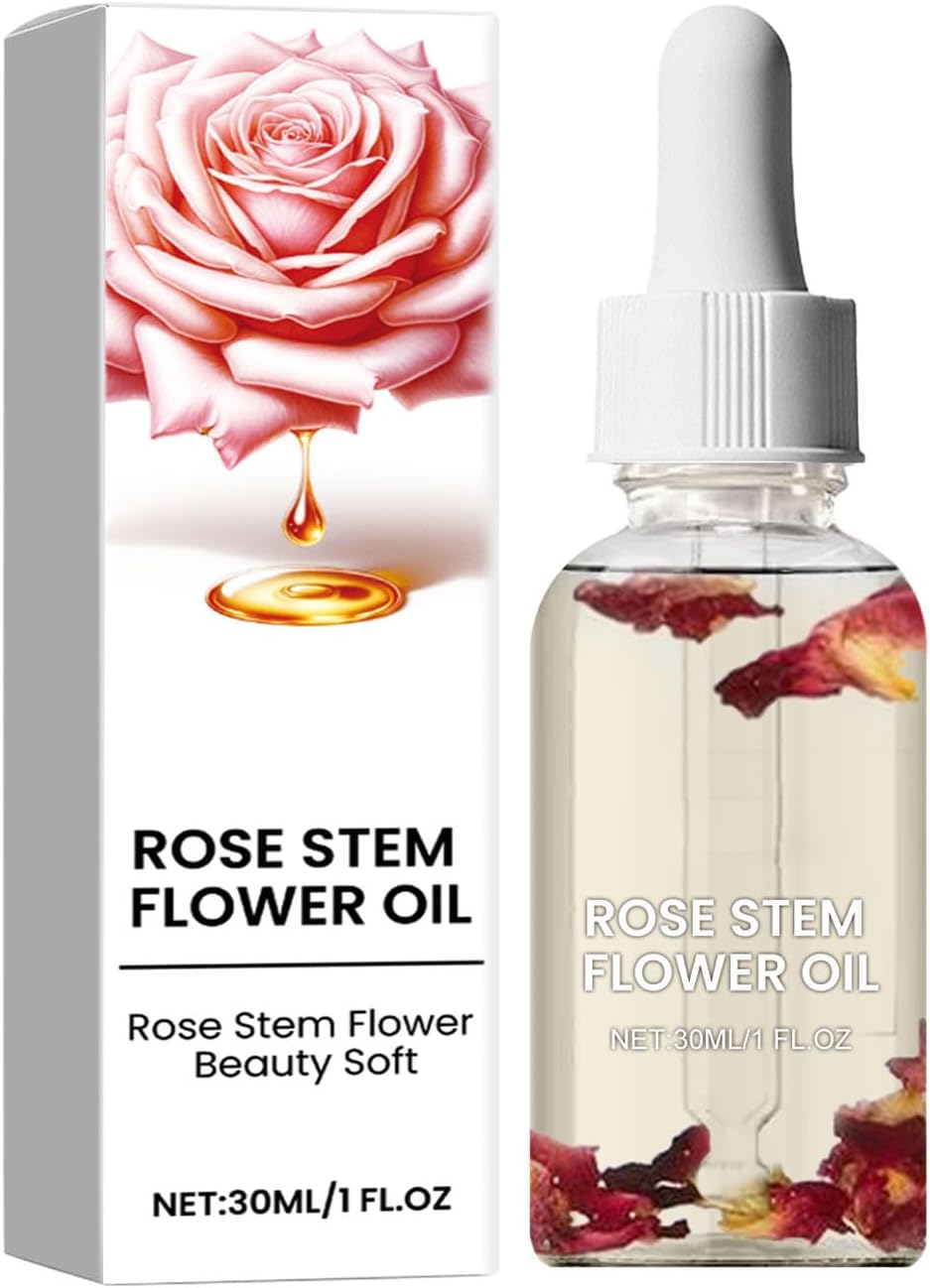 Generic Rose Stem Petal Oil, Body Oil, Massage Oil, Cellulite Body Oil, Reduces Cellulite and Tightens Saggy Skin, Suitable for All Skin Types, 1 Piece (30 ml) Rlw271 (White, 2.8 - 2.8 高10.3)