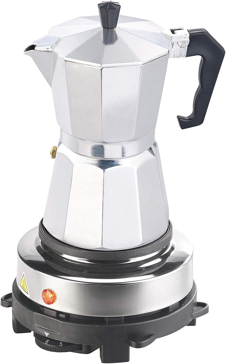Rosenstein & Söhne Mini Heating Plate: Electric Mini Single Cooking Plate & Espresso Cooker, 500W, 6 Cups (Heating Plate for Espresso Maker, Electric Espresso Maker, Induction Hob)