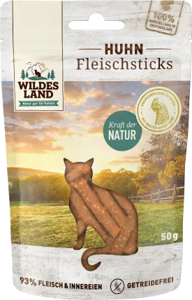 Wildes Land Cat treat meat sticks chicken, 50 g