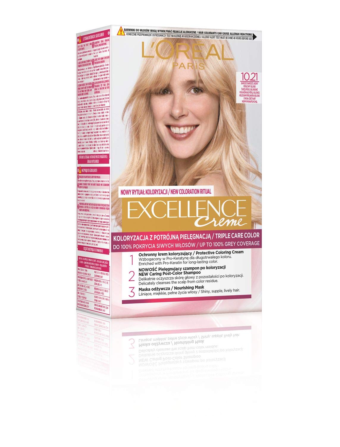 L\'Oréal Paris Excellence 10.21 Hair Color, Very Light Pearl Blonde 268gm