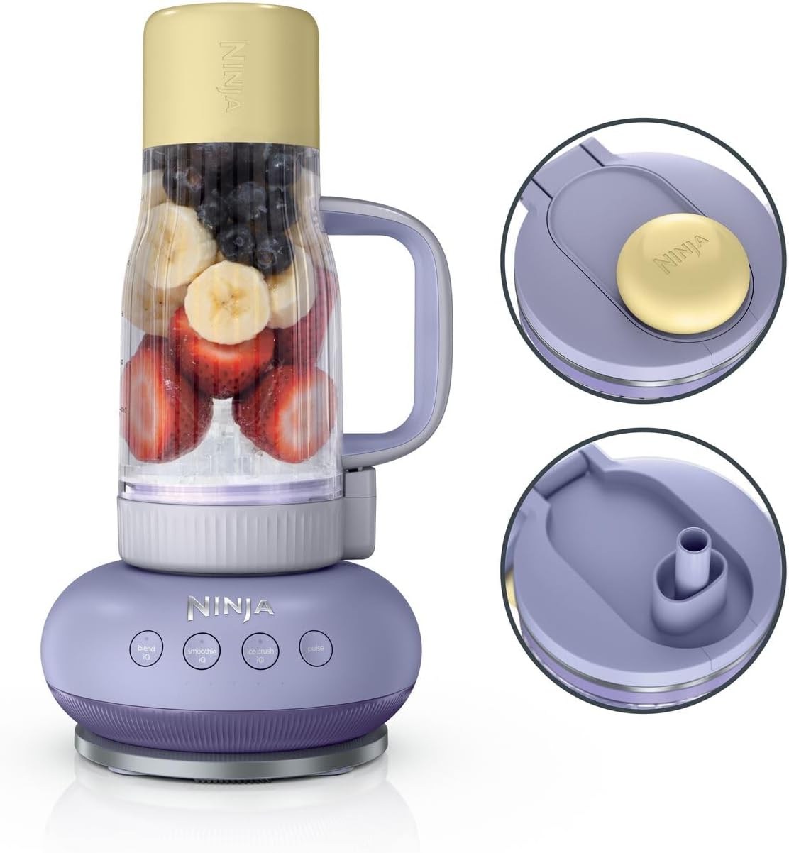 Ninja BlendBoss Blender with Portable Cup, Blender with Removable Travel Cup, 3 Preset Auto Modes, Lavender Lemonade DB351EUPR