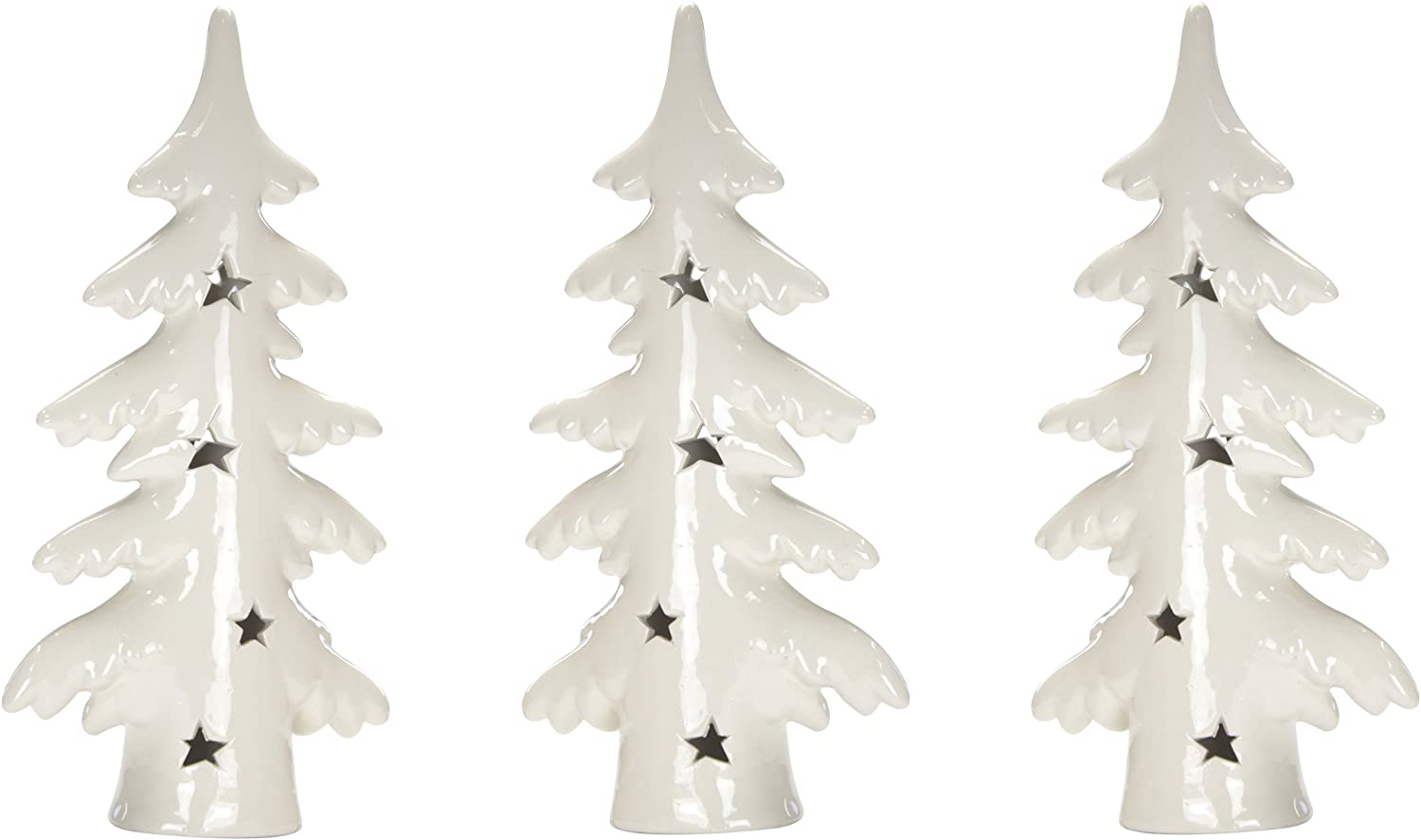Decoline White Ceramic Tree with Stars