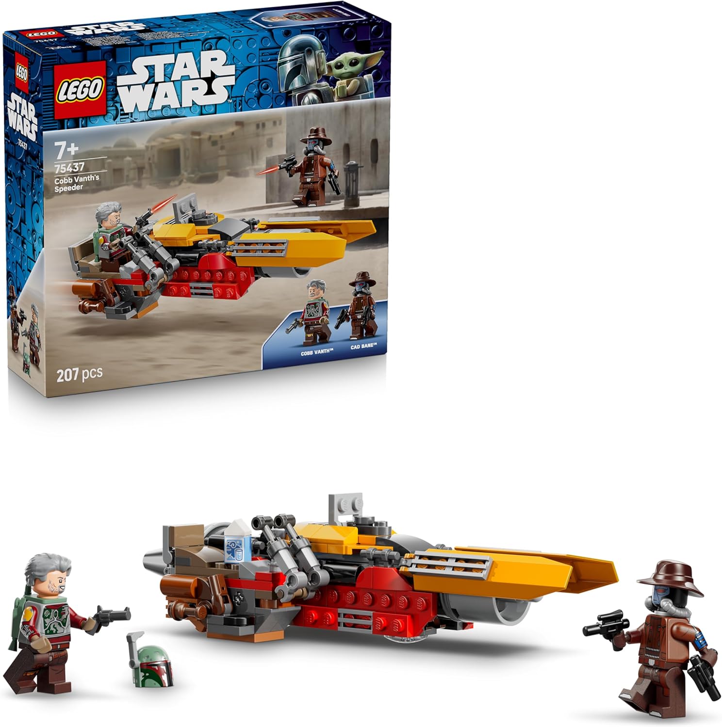 LEGO Star Wars 75437 Cobb Vanth's Speeder - Includes Cobb Vanth & Cad Bane Mini Figures as well as Blaster & Jetpack - Gift for Boys from 7 Years and Fans of The Mandalorian