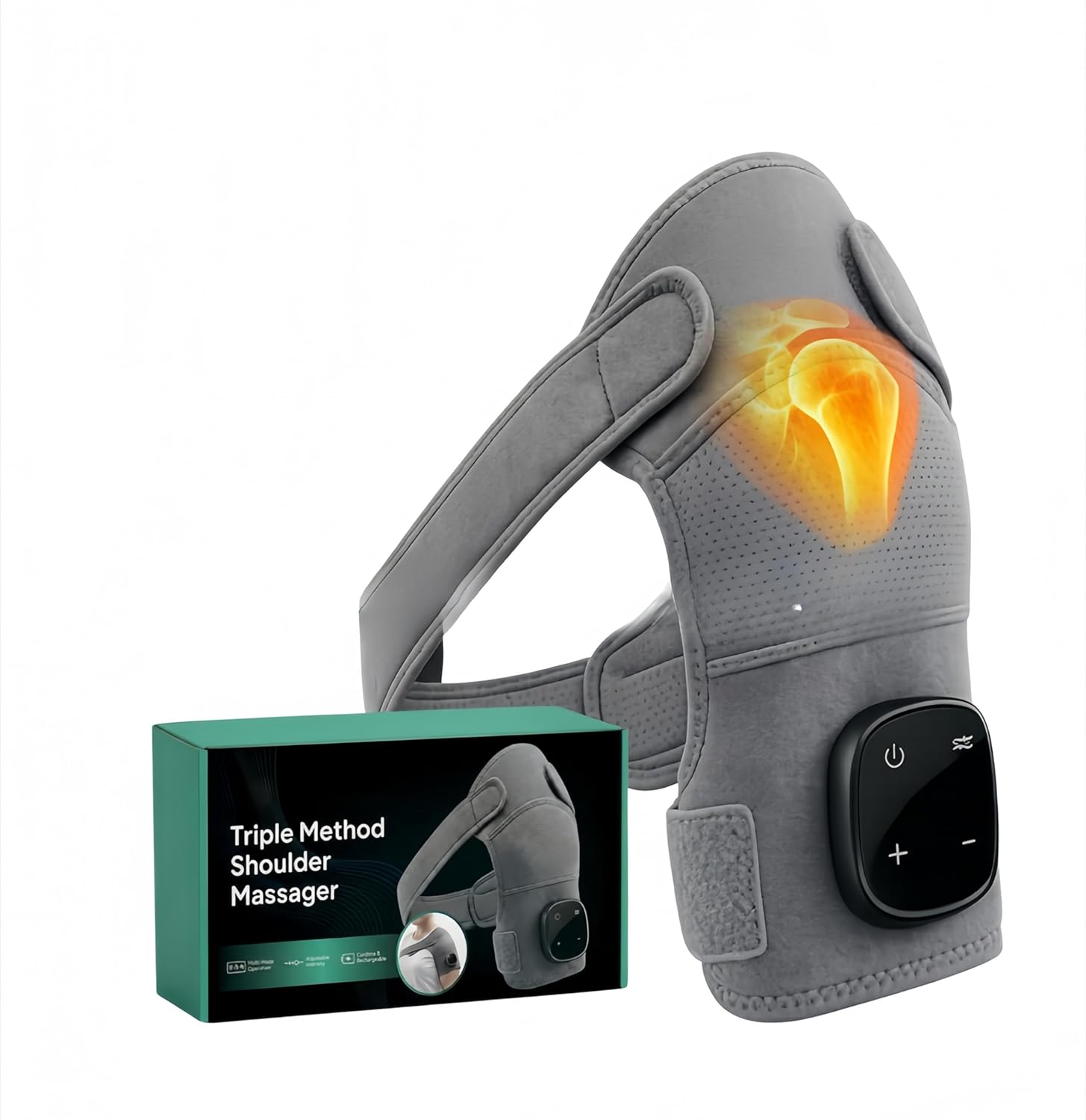 JXpxbao Hewelth Triple Method Shoulder Massager, Wireless Design, Shoulder Pain Relief (1 PCS)