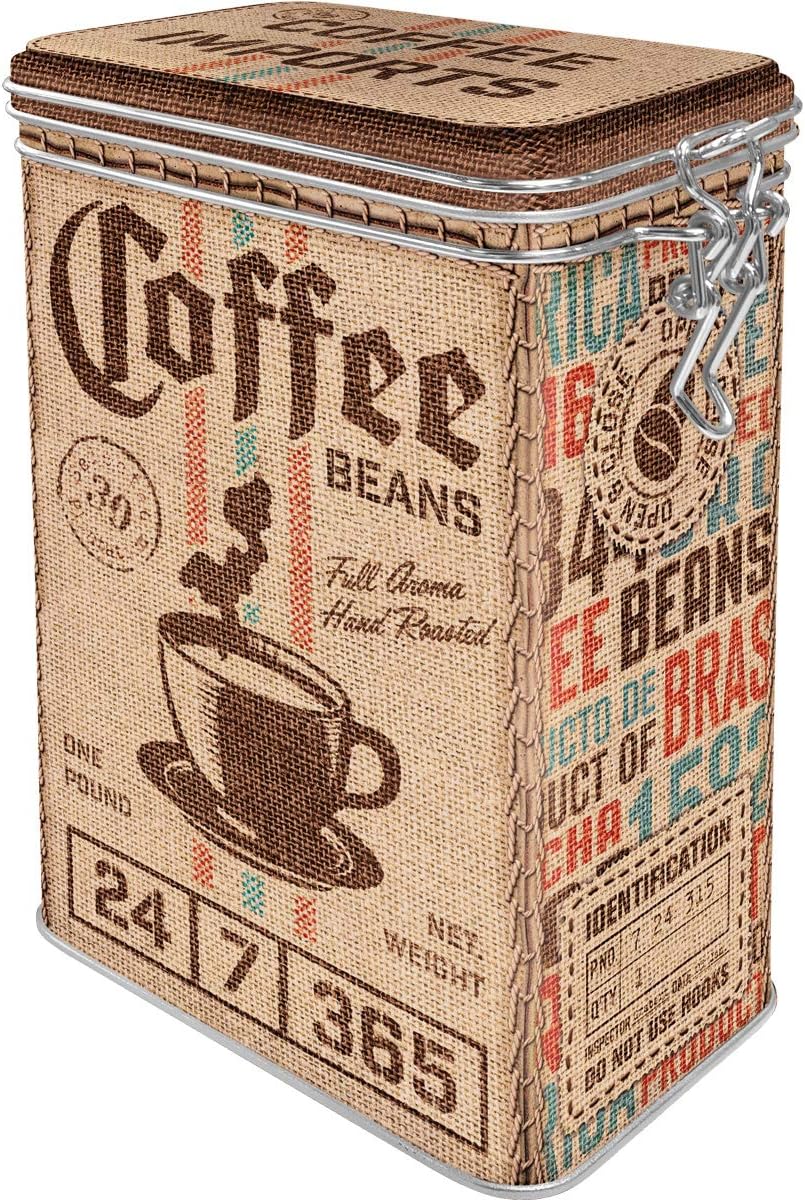 Nostalgic-Art Retro Coffee Canister 1.3 Liter Coffee Sack - Gift Idea for Coffee Fans Tin Tin with Aroma Lid Vintage Design