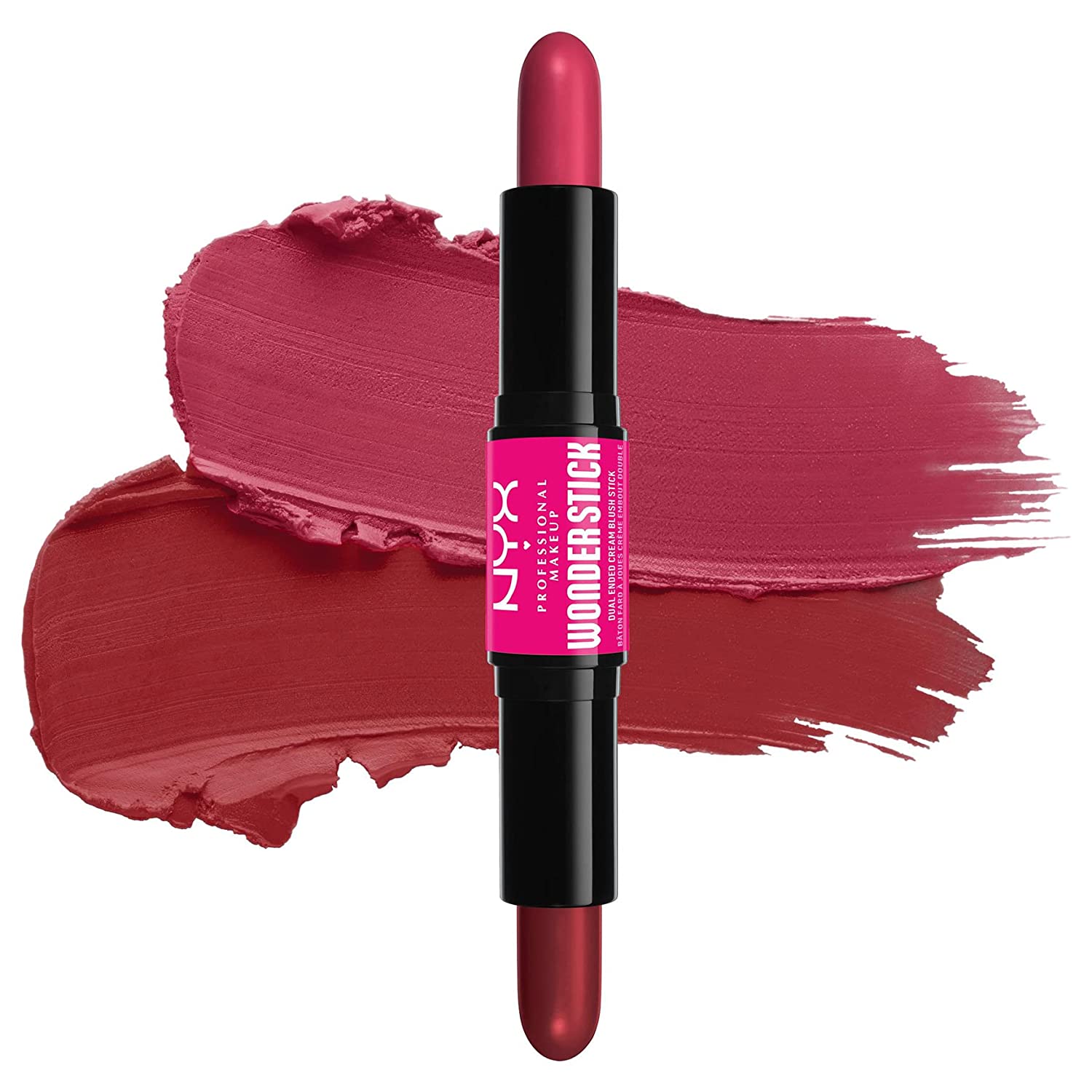 NYX Professional Makeup Blusher with Hyaluronic Acid Moisturising Mixable Texture Vegan Wonder Stick Deep Magenta + Ginger, ‎04 'n'