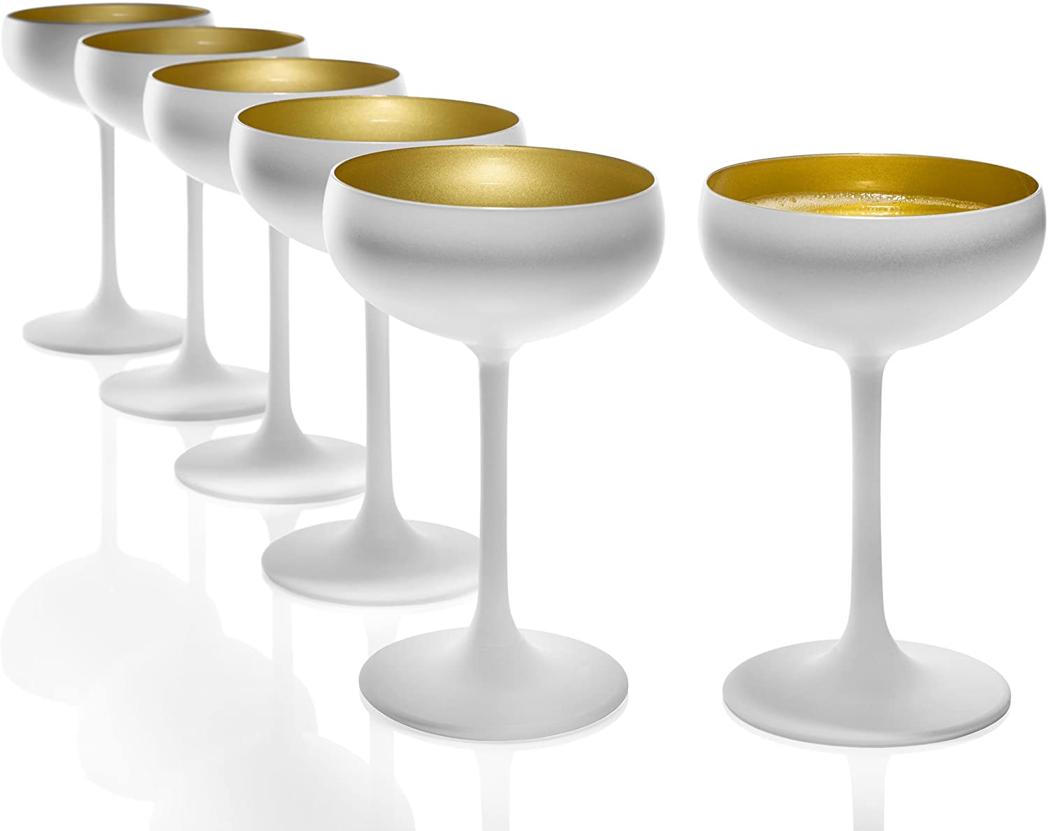 Stölzle Lausitz champagne glasses, 230 ml, set of 6 champagne glasses (matt