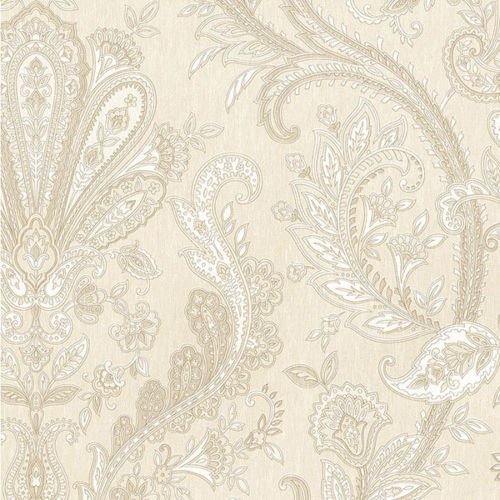 galerie-24 Md29428 Impressions From Silk Damask Beige, White Gallery Wallpaper