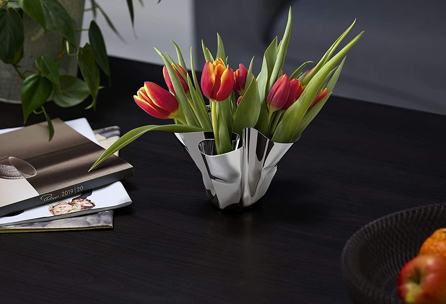 Philippi - Margeaux vase or lantern - hand-folded unique piece made of stainless steel - tea light or vase Eye-catcher for any occasion