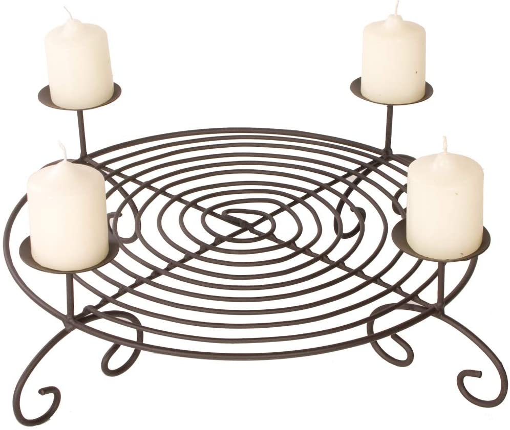 Varia Living Advent wreath metal diameter 50 cm with candle plate for Advent | beautiful for decorating with pine branches or Christmas tree baubles | can also be used as a cookie plate | sturdy candle holder