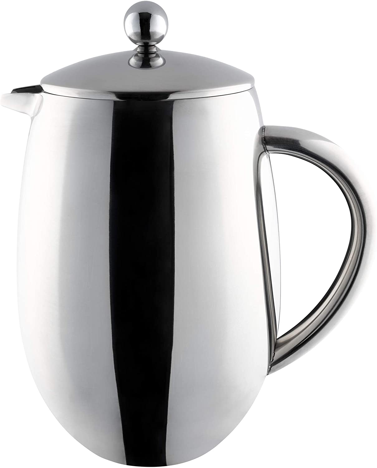 Cafe Ole Café Ole Cafetiere Coffee Maker 3 Cup Double Walled Straight Sided Mirror, 