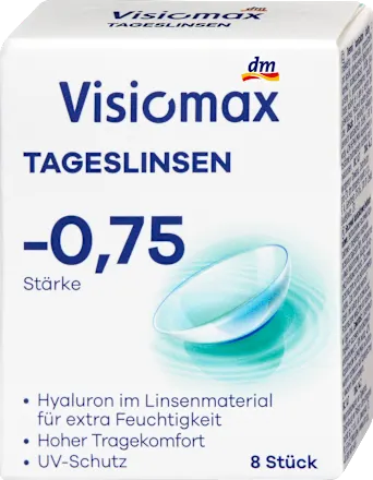 Visiomax Daily contact lenses, diopter -0.75, 8 units