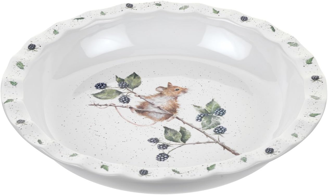 Portmeirion Wrendale Pie Dish (Mouse), Bone China Multi Coloured, 27.5 x 27.5 x 4.5 cm