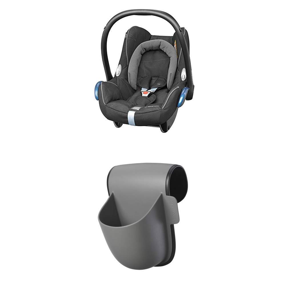 Maxi-Cosi Rodi SPS, Child Car Seat Group 2/3 (from 3, 5 years up to approx. 12 years, 15-36 kg), carbon black (grey) + pocket cup holder, grey