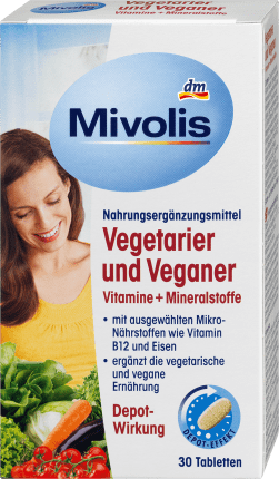 Mivolis Vegetarians and vegan vitamins + minerals, tablets 30 hours, 30 hours