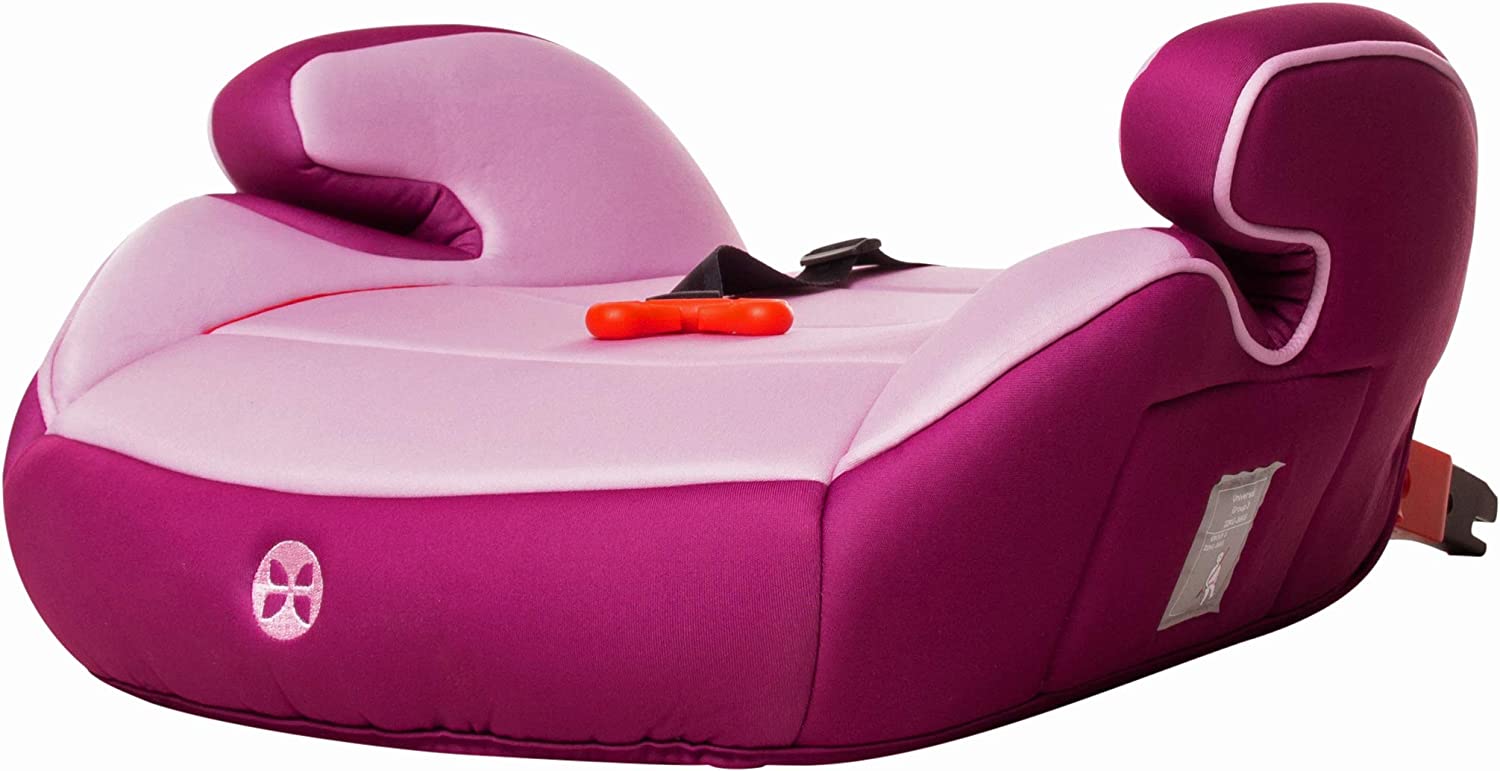 Babyblume Booster Seat 15-36 kg Baby Flower Booster Seat Booster Isofix and Gurtfix Pink, Group 2/3 (3-12 Years), ECE R44/04 Booster Seat for Children