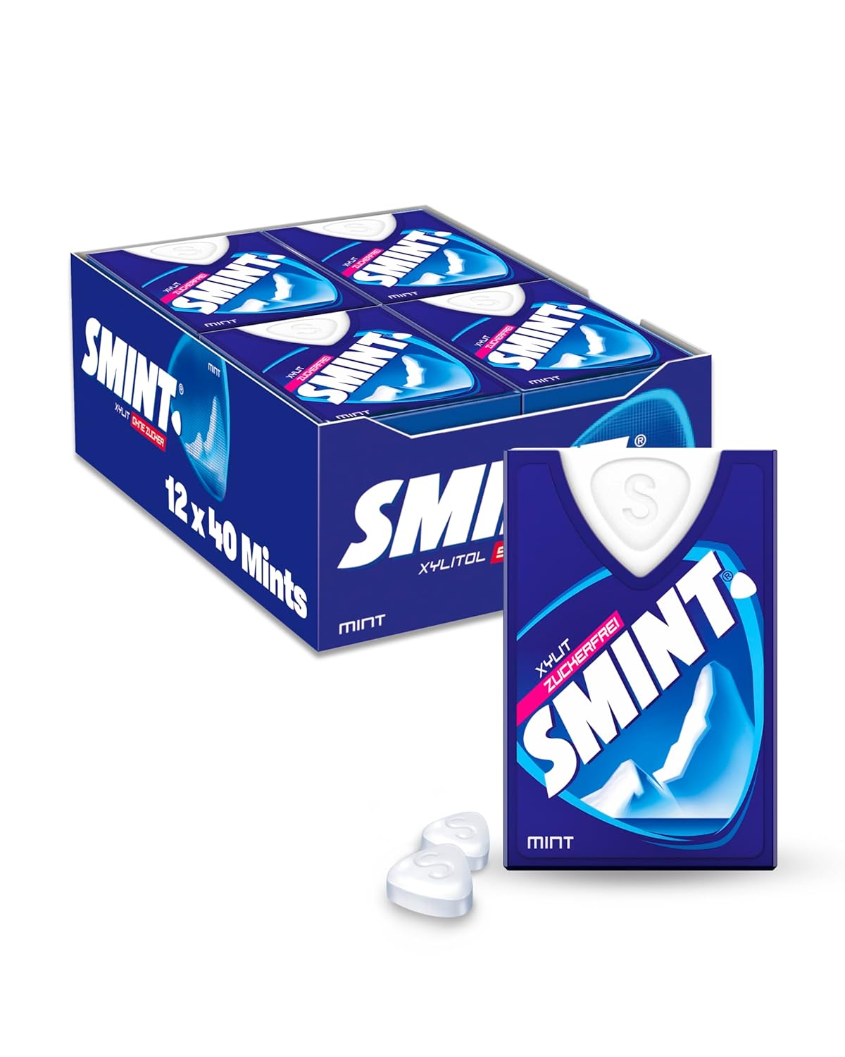 12 x Smint Original Sugar Free Mints 40 Pastilles 8g Sugarfree With Xylitol by Smint