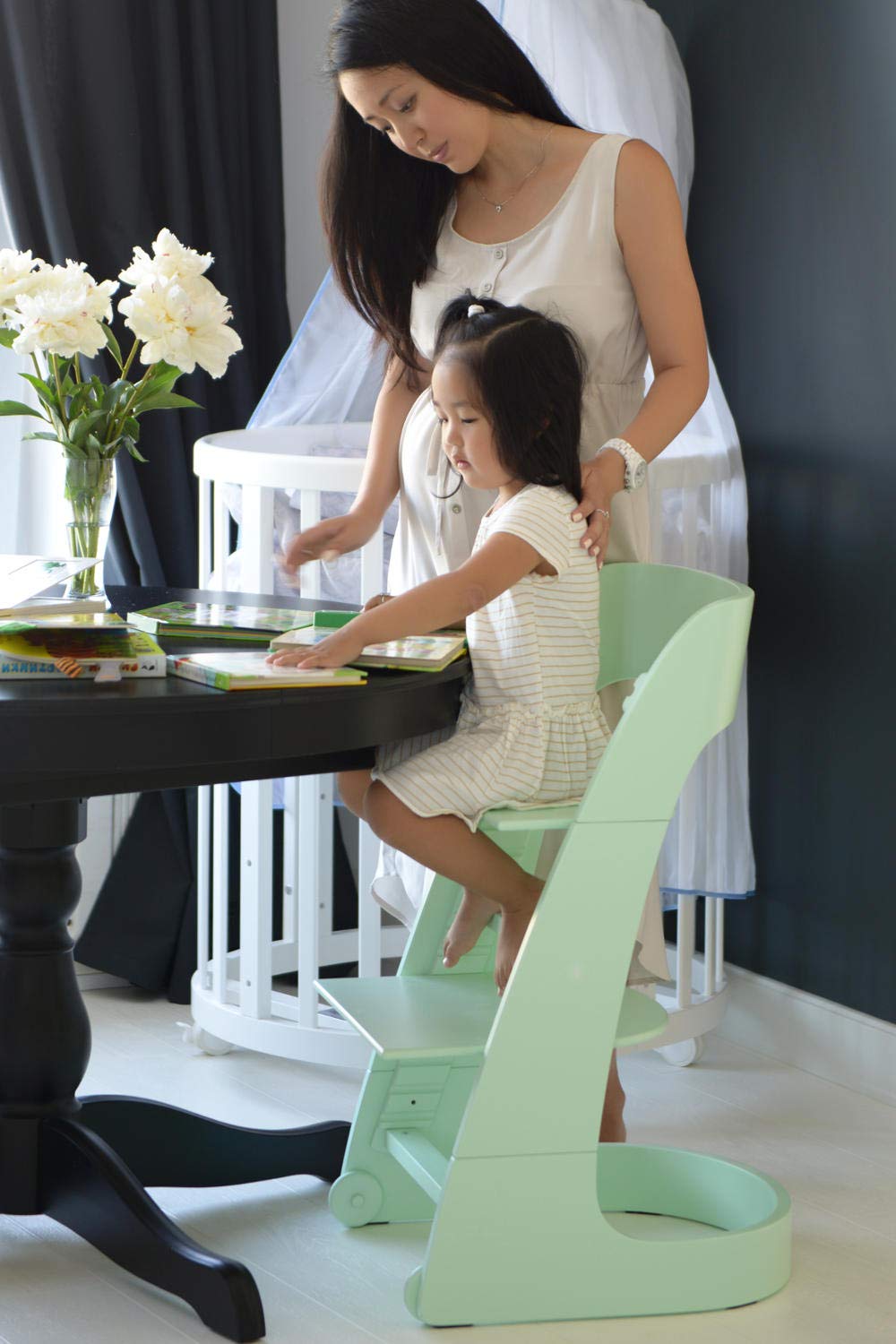 ComfortBaby Comfort Baby Smart Chair 2-In-1 High Chair, Detachable Table Made Of Solid 