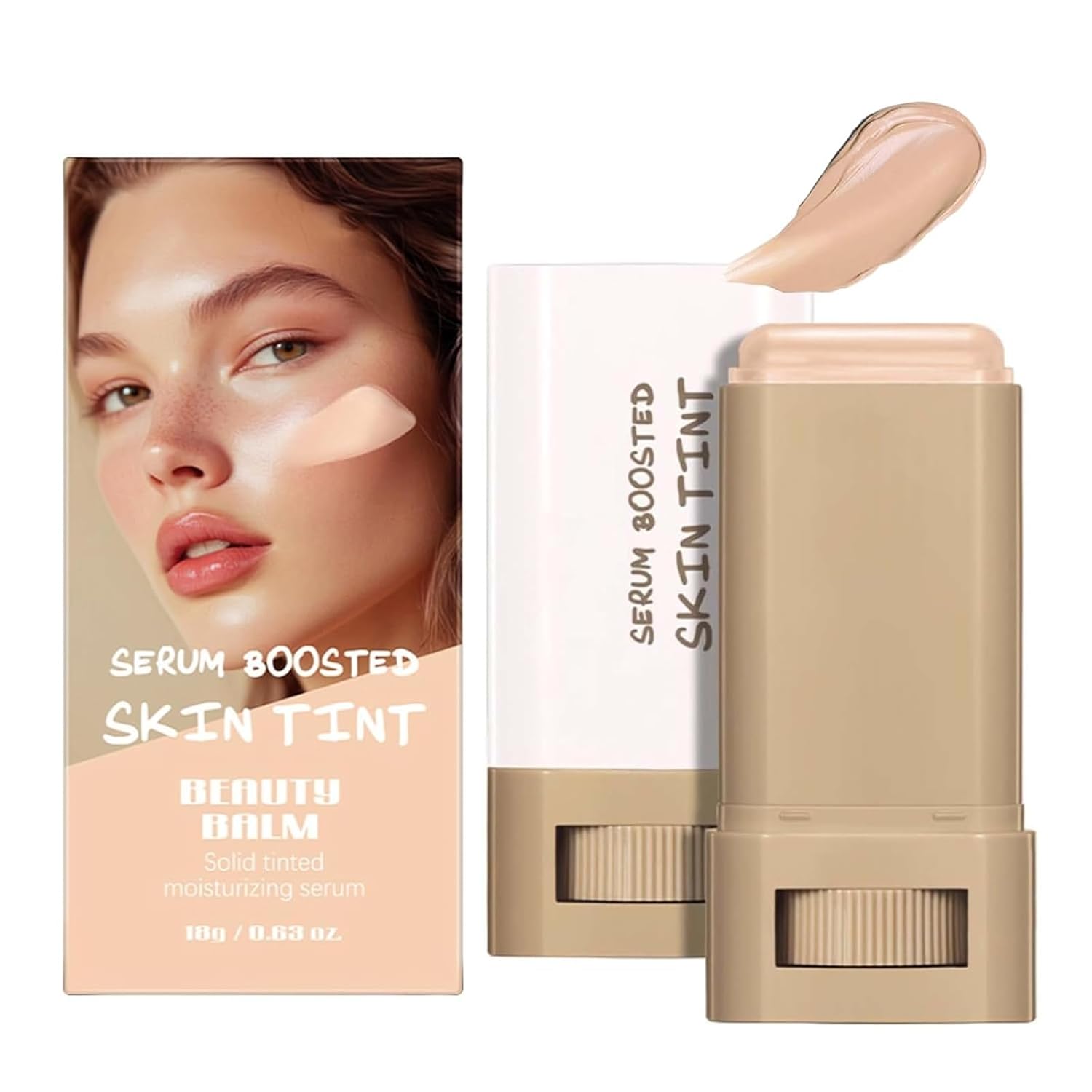 ERISAMO Confidita\'s Serum Boosted Skin Tint Balm, Foundation Stick Beauty Balm Serum Boosted Skin Ink, Conceale & Smooths Full Coverage Concealer, Natural Finish Makeup, for Women (#04, 1)