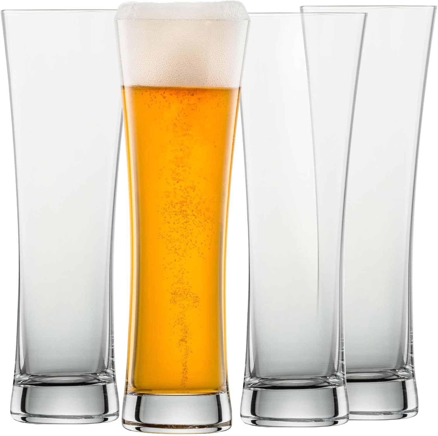SCHOTT ZWIESEL Basic Wheat Beer Glass 0.3 L (Set of 4), Straight Wheat Glasses for Wheat Beer, Dishwasher Safe Tritan Crystal Glasses, Made in Germany (Item No. 130005)