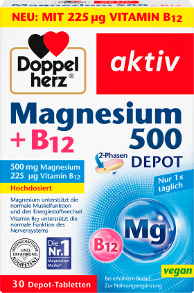 Doppelherz Magnesium 500 + B12 2-phase Depot tablets 30 pcs, 51 g