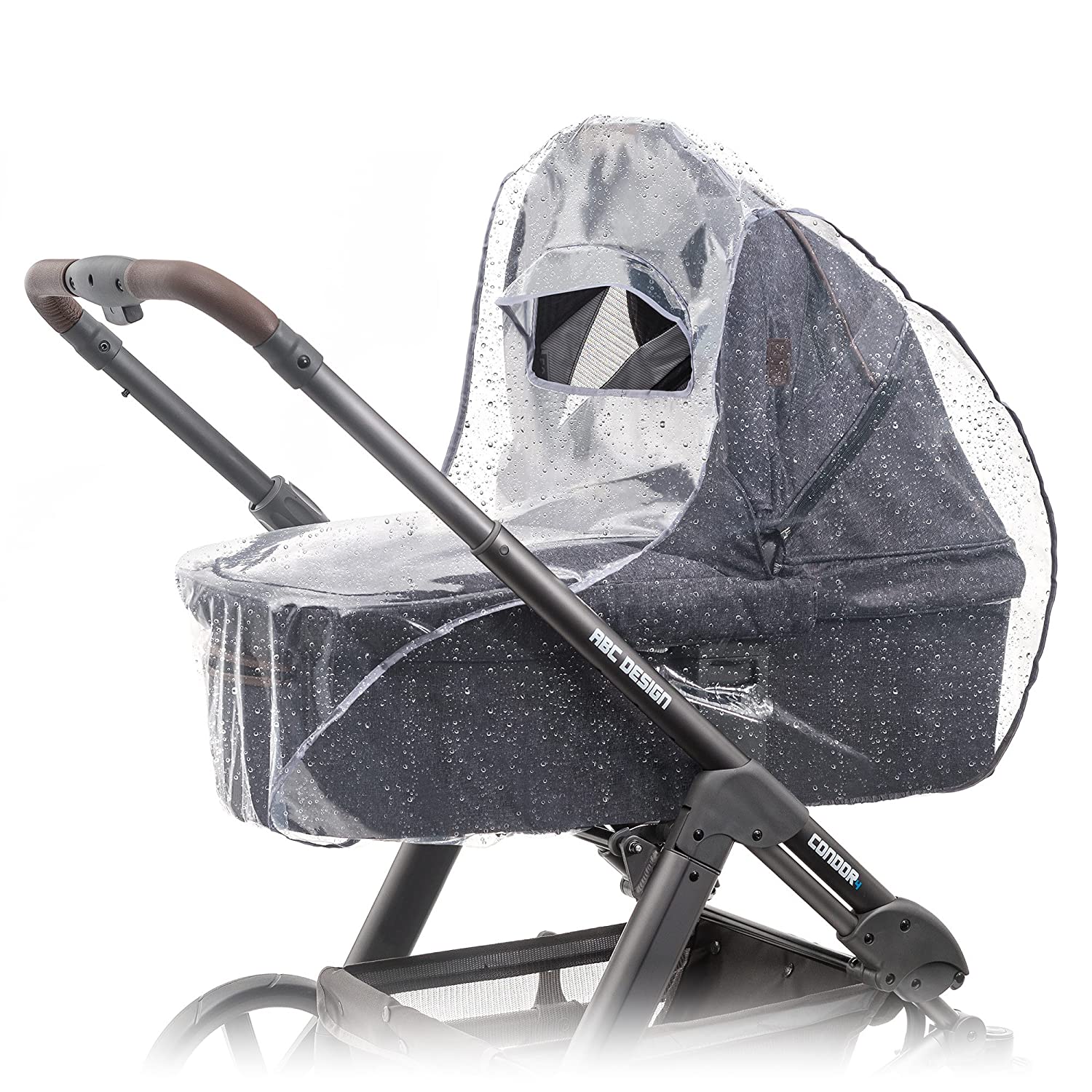 Zamboo Universal comfort rain cover for pram/baby bathtubs (e.g. Hauck, Hartan, ABC design, etc. Good air circulation, viewing window with canopy, free from harmful substances.