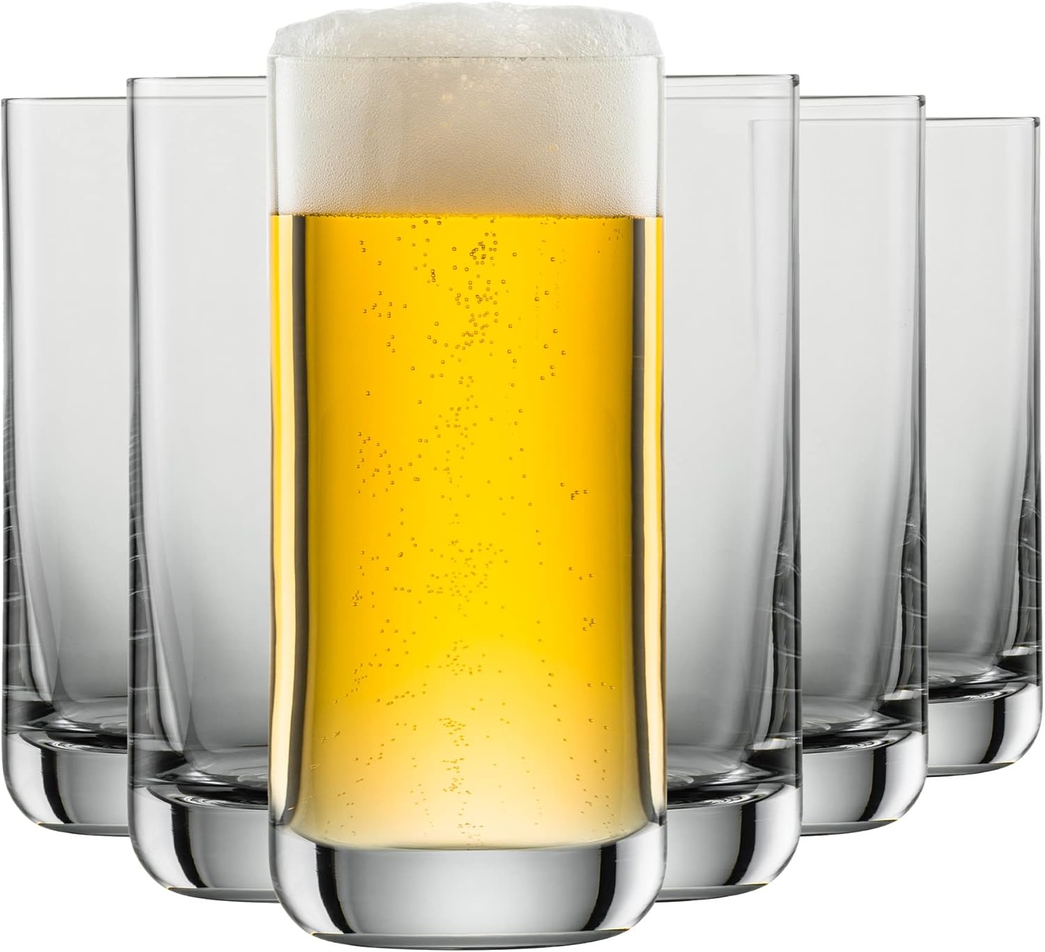 SCHOTT ZWIESEL Simple Beer Cups 0.2 L (Set of 6), Straightforward Beer Glass for Pils, Dishwasher Safe Tritan Crystal Glasses, Made in Germany (Item No. 123663)