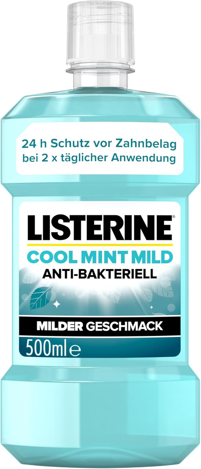 Listerine Cool Mint Mild Antibacterial Alcohol Free Mouthwash 500ml