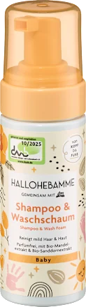 HALLOHEBAMME Baby Shampoo & Wash Foam, 150 ml