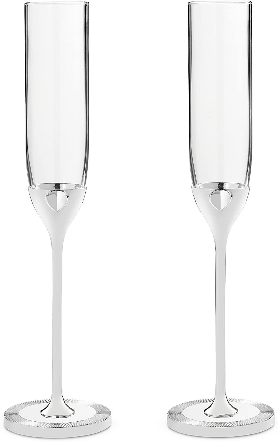 Wedgewood Wedgwood Vera Love Always Champagne Flute Frame - Pair - Silver