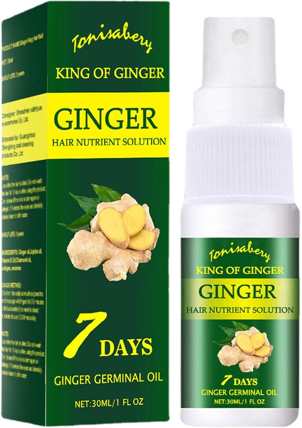 Ginger Hair Nutrition Solution | Ginger Oil Against Hair Loss | 1 fl oz Hair Strengthening Oil with Natural Extracts for Stronger, Thicker Scalp Oil Promotes Hair Growth and Shine Niktule