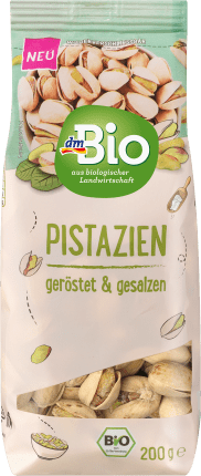 dmBio Roasted & salted pistachio nuts in shell, 200 g